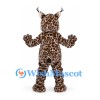 Lynx Mascot Costume with Spotted Fur and Tufted Ears