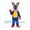 Rabbit Mascot Costume in Navy with Yellow Belly and Red Gloves