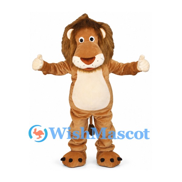 Lion Mascot Costume in Tan with Cream Belly