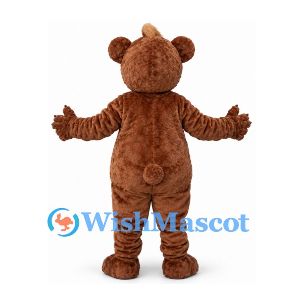 Teddy Bear Mascot Costume in Brown with Cream Belly
