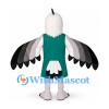 Eagle Mascot Costume with Teal Sports Uniform and Gray Wings