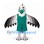Eagle Mascot Costume with Teal Sports Uniform and Gray Wings