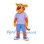 Tiger Mascot Costume with Lavender Shirt and Blue Shorts