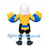 Eagle Mascot Costume with Yellow Jersey and Blue Wings