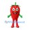 Strawberry Mascot Costume in Red with Green Leaf Collar