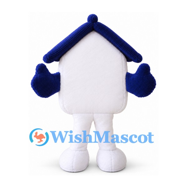 House Mascot Costume in White with Navy Roof