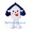 House Mascot Costume in White with Navy Roof