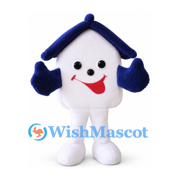 House Mascot Costume in White with Navy Roof