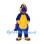 Dinosaur Mascot Costume in Blue with Yellow Belly and Red Spikes