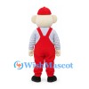 Mouse Mascot Costume with Red Cap and Overalls