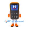 Mobile Phone Mascot Costume in Orange with Black Keypad