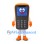Mobile Phone Mascot Costume in Orange with Black Keypad