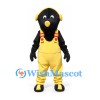 Mole Mascot Costume in Black with Yellow Overalls