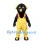 Mole Mascot Costume in Black with Yellow Overalls