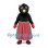Mole Mascot Costume in Black with Red Floral Skirt