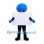 Signboard Mascot Costume with Blue Curly Hair