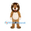 Lion Mascot Costume with Shaggy Brown Mane and Cream Belly