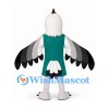 Eagle Mascot Costume with Teal Outfit and Gray Wing Feathers