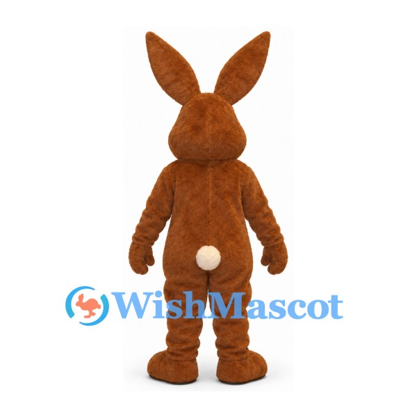 Rabbit Mascot Costume in Brown with Cream Belly