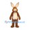 Rabbit Mascot Costume in Brown with Cream Belly