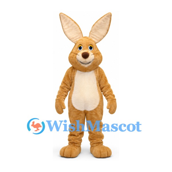 Rabbit Mascot Costume in Tan with Cream Belly