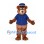 Bear Mascot Costume with Navy Police Uniform and Cap