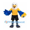 Eagle Mascot Costume with Yellow Sports Shirt and Blue Wing Tips