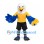 Eagle Mascot Costume with Yellow Sports Shirt and Blue Wing Tips