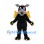 Dragon Mascot Costume in Black with Yellow Wings and Back Spikes