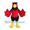 Cardinal Mascot Costume in Red and Black with Yellow Beak