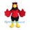 Cardinal Mascot Costume in Red and Black with Yellow Beak
