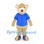 Teddy Bear Mascot Costume in Tan with Blue Shirt