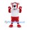 Tiger Mascot Costume in Red with White Sports Shirt