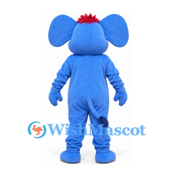 Elephant Mascot Costume in Blue with White Belly