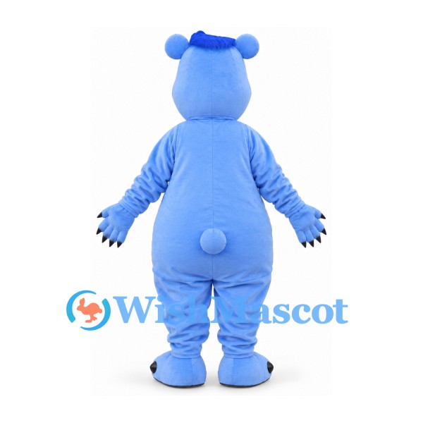Bear Mascot Costume in Light Blue with White Belly