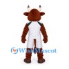 Bull Mascot Costume in Brown with White Sports Uniform