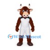 Bull Mascot Costume in Brown with White Sports Uniform