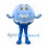 Ball Mascot Costume in Light Blue with White Belt Detail