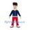 Man Mascot Costume with Navy Jacket and Red Pants