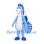 Dragon Mascot Costume in Pale Blue with Dark Blue Spots