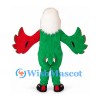 Parrot Mascot Costume in Green White and Red