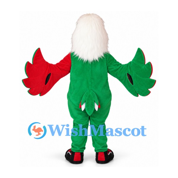 Parrot Mascot Costume in Green White and Red