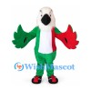 Parrot Mascot Costume in Green White and Red