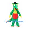 Dragon Mascot Costume with Black Hat and Yellow Back Spikes