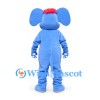 Elephant Mascot Costume in Light Blue with Long Trunk