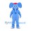 Elephant Mascot Costume in Light Blue with Long Trunk