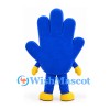 Hand Mascot Costume in Blue with Yellow Fingertips