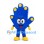 Hand Mascot Costume in Blue with Yellow Fingertips