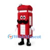 Telephone Booth Mascot Costume in Red with Mustache