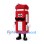 Telephone Booth Mascot Costume in Red with Mustache